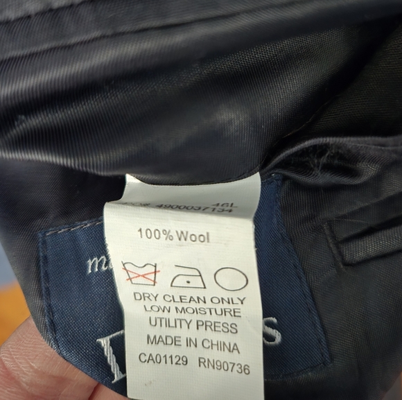 Ralph by Ralph Lauren Navy Blue Wool Houndstooth Men's Blazer - Picture 4 of 5